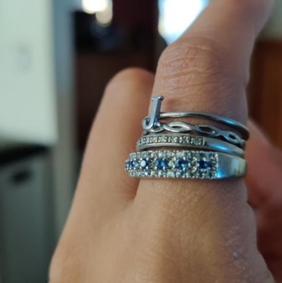 Sterling Silver Striped Sapphire Ring SUZY LEVIAN - Picture 7 of 7